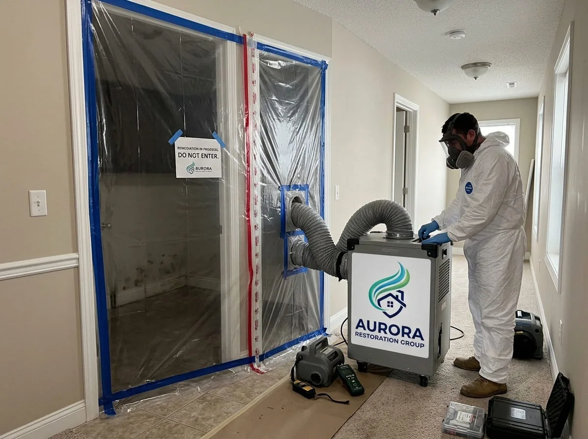 Containment and air filtration equipment used during post-remediation verification